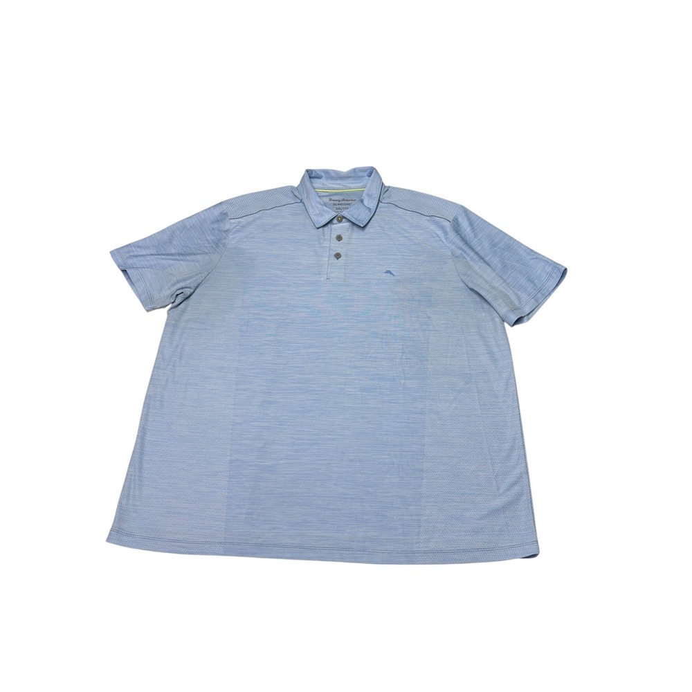 Tommy Bahama IslandZone Mens XXL Blue Heathered Short Sleeve Polo Shirt